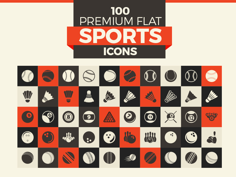 100 Premium Flat Sports Icons by Ess Kay uiconstock on Dribbble