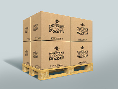 Free Cardboard Box Packaging  Mock-Up Psd