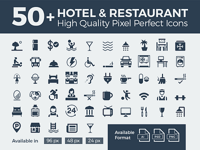 Hotel & Restaurant Pixel Perfect Icons In Ai, PSD & PNG Format hotel icons pixel perfect icons restaurant icons