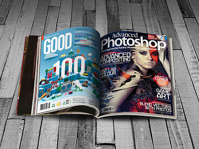 Free Photorealistic Magazine Mock-Up Psd magazine mock up