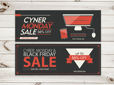Black Friday & Cyber Monday Web Banners black friday black friday web banners cyber monday cyber monday web banners