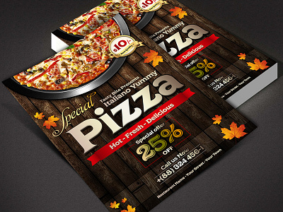 Vintage Pizza Flyer Template Design PSD design flyer pizza