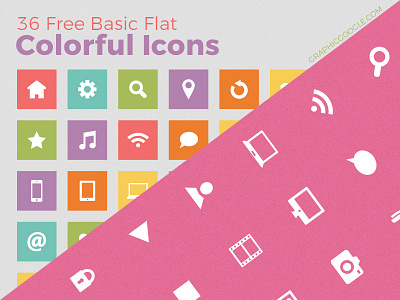 36 Free Basic Flat Colorful Icons free icons icons
