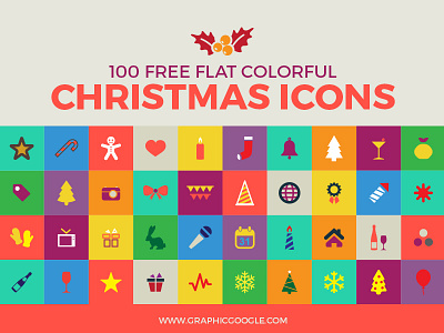 100 Free Flat Colorful Christmas Icons christmas icons