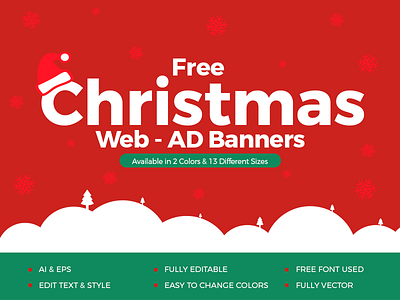 Free Christmas Web Ad Banners In Vector Ai + EPS Formats christmas banners christmas web ad banners