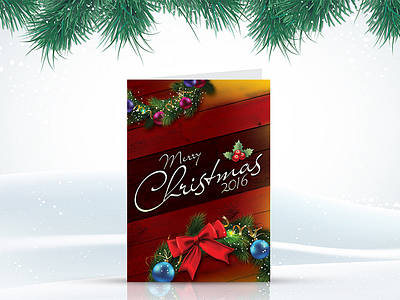 Free Christmas Greetings Card Design Template PSD