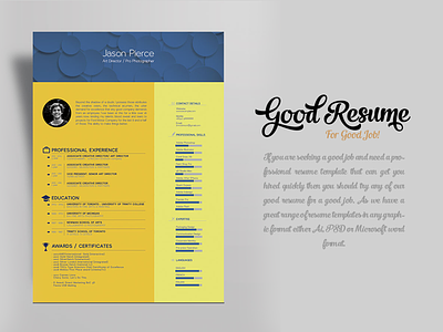 Free Resume Template for Graphic Designer & Art Director