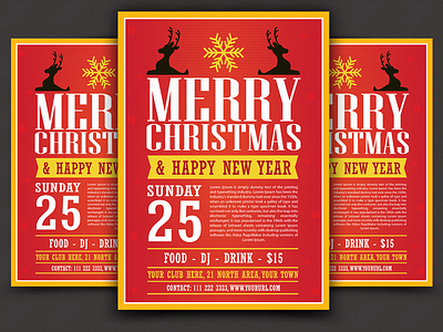 Free Modern Christmas Flyer Template Vector Ai File