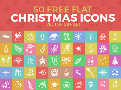 50 Free Flat Christmas Icons Vector Ai File christmas christmas icons