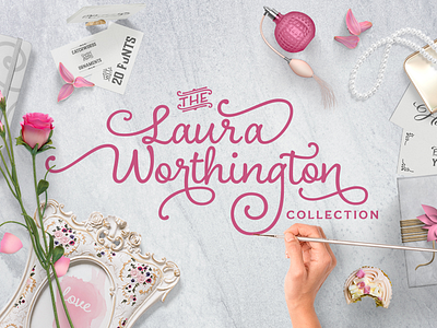 The Laura Worthington Collection – 20 Fonts 91% off! fonts