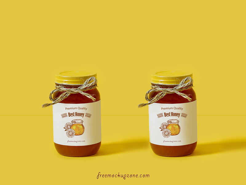Download Free Honey Bottle Label Mock-up Psd For Packaging by Ess Kay | uiconstock on Dribbble