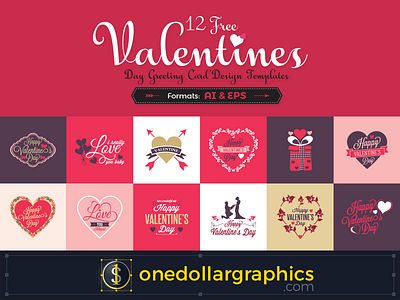 12 Free Valentine’s Day Greeting Card Design Templates cards valentine