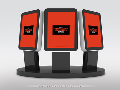 Free Trade Show Booth LCD Screen Stands Mock-up Psd trade show booth trade show display