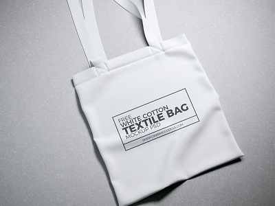 Free White Cotton Textile Bag Mock-up Psd