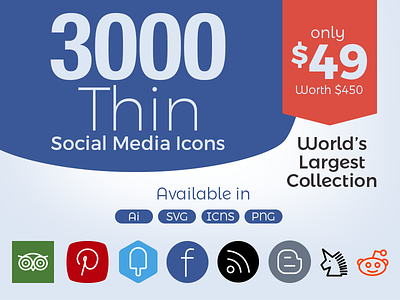 3000 Thin Social Media Web Design Icons In Ai, SVG, PNG, ICNS social media icons web design icons