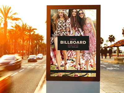 Free Outdoor Roadside Billboard MockUp Psd Template