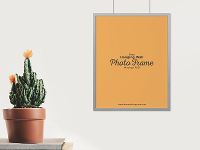 Free Hanging Wall Photo Frame Mockup PSD