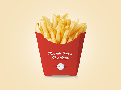 Free French Fries Packaging Mockup PSD free free mockup freebies mockup