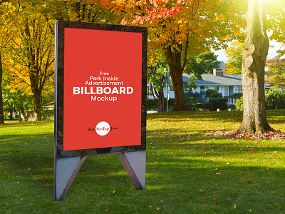 Free Park Inside Advertisement Billboard Mockup PSD