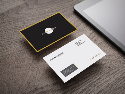 Free Business Card on Wooden Table Mockup