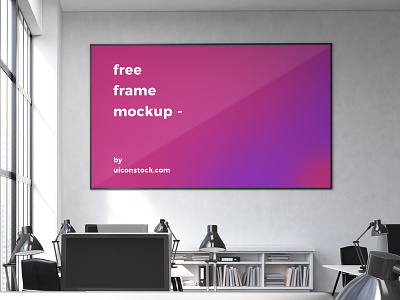 Free Office Interior With Horizontal Frame Mockup 2018