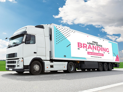 Free Truck Branding Mockup For Advertisement advertisement branding free mockup freebie mockup psd template truck