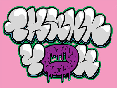 Hello dribble debut graffiti hello mouse thankyou throwup