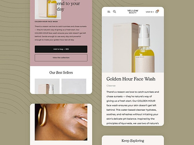 Golden Hour branding design design management mobile design photography skincare ui ux web design
