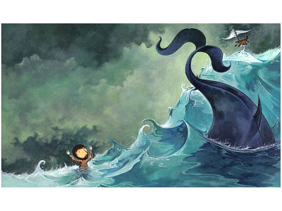 Jonah and the Whale children book illustration childrens books illustration illustrations illustrator picture book picture books