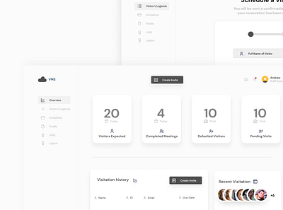 Visitor Management System dashboard design ui visual design