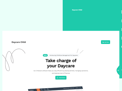 Startup Landing page concept design for childcare