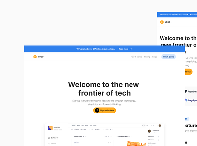 Startup Landing page Concept Website design framer ui