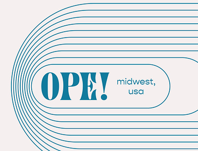 Ope! Sorry blue font funky gopher illustrator lines midwest ope oval retro silly typography