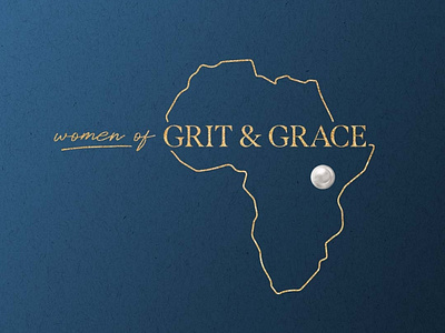 Women of Grit & Grace | Luncheon Logo africa blue event event logo gold grace grit invitation logo luncheon pearl uganda woman women