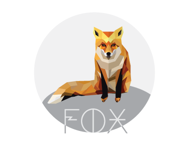 Fox fox geometric graphic design illustration