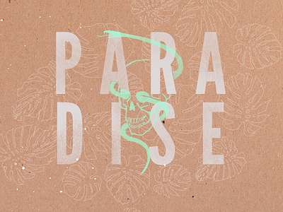 Paradise green lines paint paradise skull snake tropical