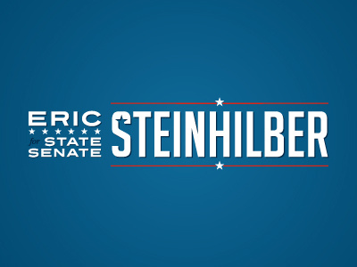 Steinhilber for State Senate logo condensed horizontal political star type