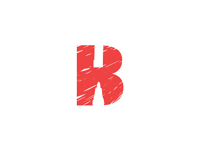 Personal mark ( B + K ) b bill bk brand doodle identity k kennedy logo personal red scribbble