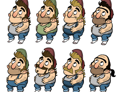 Redneck Concepts 3 beard character design game hat hick illustration mountain redneck sketch trash