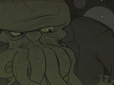 Professor Jasper P. Lillyfoot (still in progress) graveyard green horror illustration monster