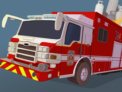 Fire Truck car emergency explosion fire flames illustration red siren truck vehicle