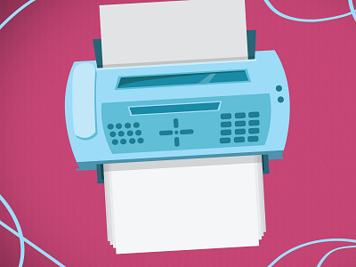 Fax Machine fax illustration machine pink tech