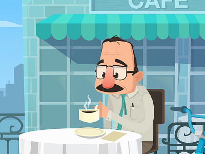 Premier Allergy allergy animation cafe coffee commercial guy illustration mustache premier