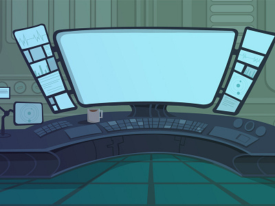 Spaceship Control Room background control illustration room ship space