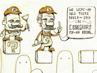 Mario Brothers Sketch illustration luigi mario nintendo sketch videogames