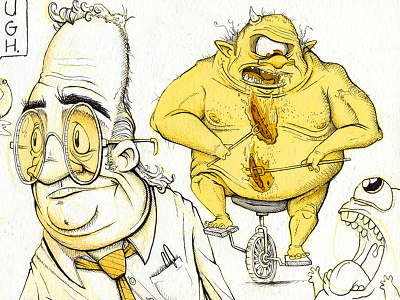 Sketchbook Page cyclops guy hotdog illustration man monster sketch sketchbook