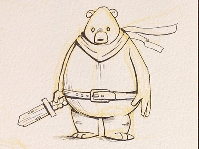 Bear Knight Sketch animal bear grizzly illustration knight sketch sword warrior