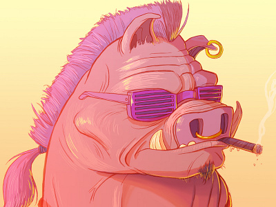 Bebop bebop illustration mutant pig rocksteady teenage tmnt