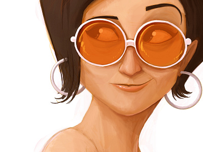 Mod Girl girl glasses illustration mod model orange woman