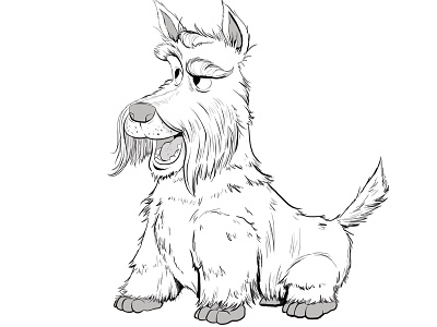 Scotty animal character dog illustration pet scotty terrier